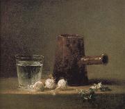 Jean Baptiste Simeon Chardin Water glass coffee pot painting